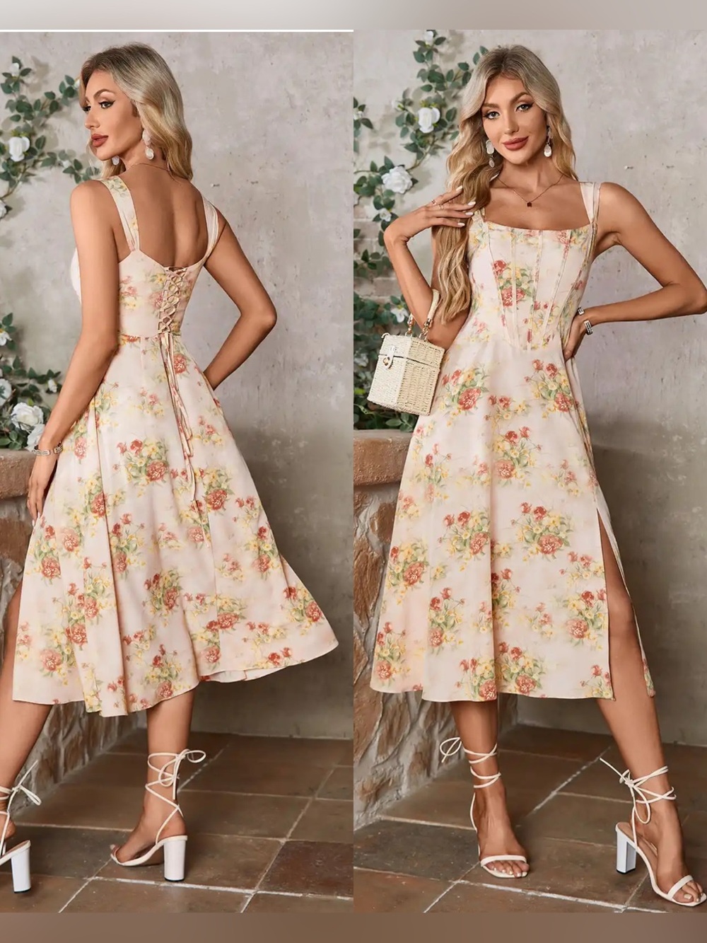 NWT JJ's House Bethsan Pink Floral Print Printed Fabric Midi Dress Size XL $49